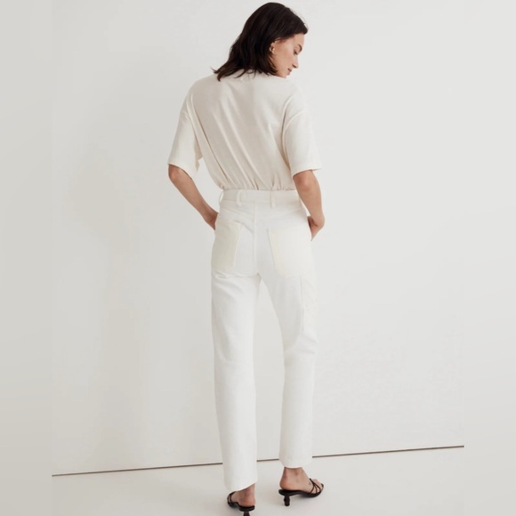 Madewell The Perfect Vintage Two-Tone Straight Jeans (white/cream) NWT - Picture 6 of 9